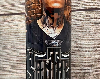 Vaso delgado de 20 oz personalizado con la imagen de SANTA FE KLAN.