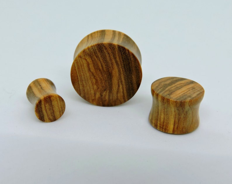 Pair Olive Wood Gauges,Wooden Plugs, Olive Wood Plugs
