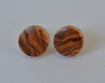 Olive wood studs, wood earrings, wooden ear stods, men's studs