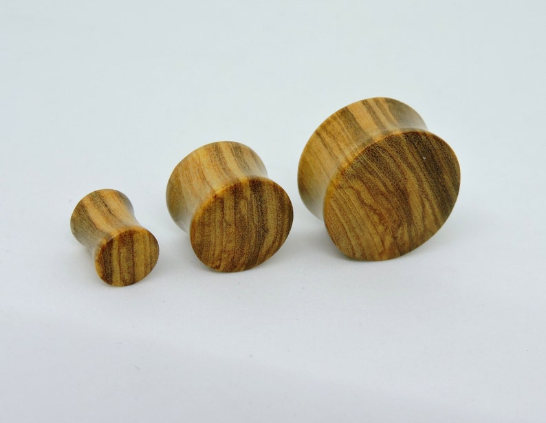 Pair Olive Wood Gauges,Wooden Plugs, Olive Wood Plugs