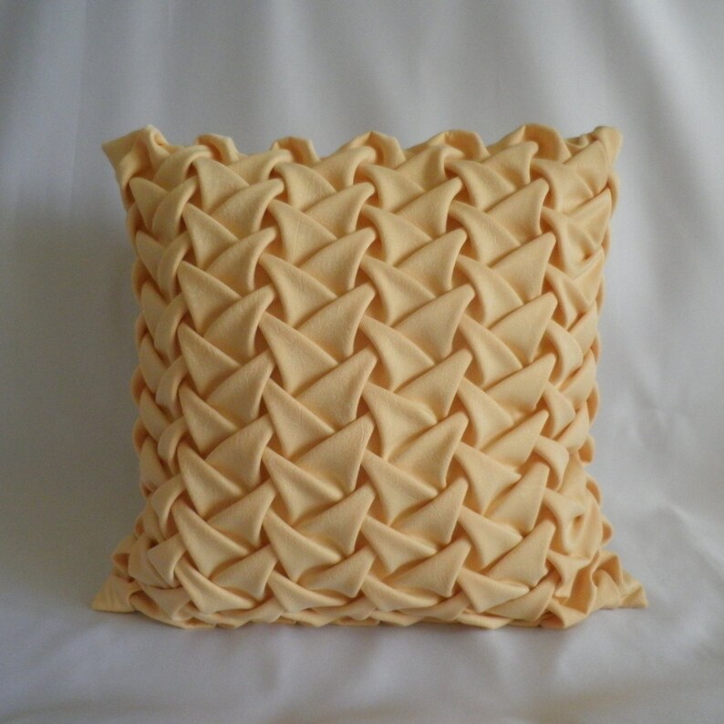 Canadian Smocking Pillow Velvet Cushion Cover Yellow Throw Etsy