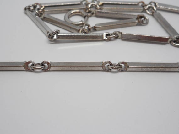 Antique Art Deco Silver Tone Pocket Watch Chain F… - image 2