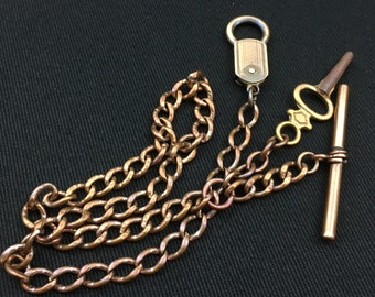 Antique Victorian Pocket Watch Chain Fob with Winder Key