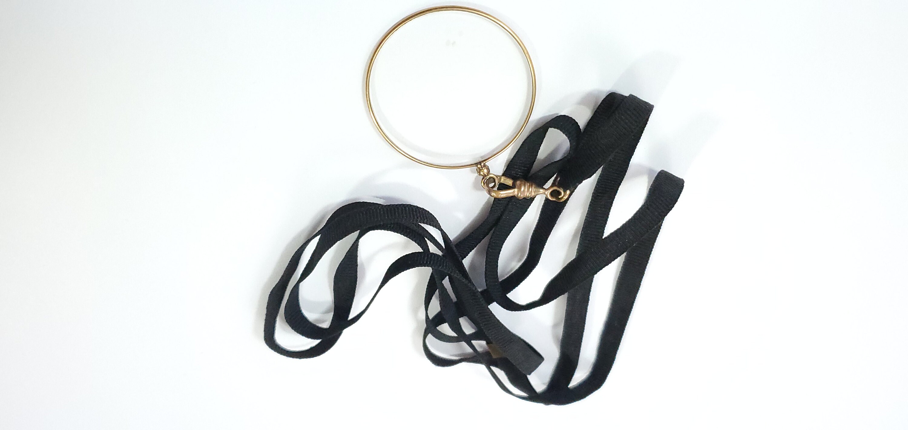 Monacle Ribbon Antique Victorian Pocket Watch Chain Fob Mourning Ribbon Slide With ...