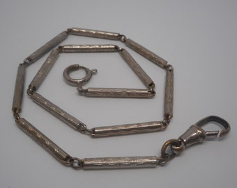 Antique Victorian Silver Tone Pocket Watch Chain Fob