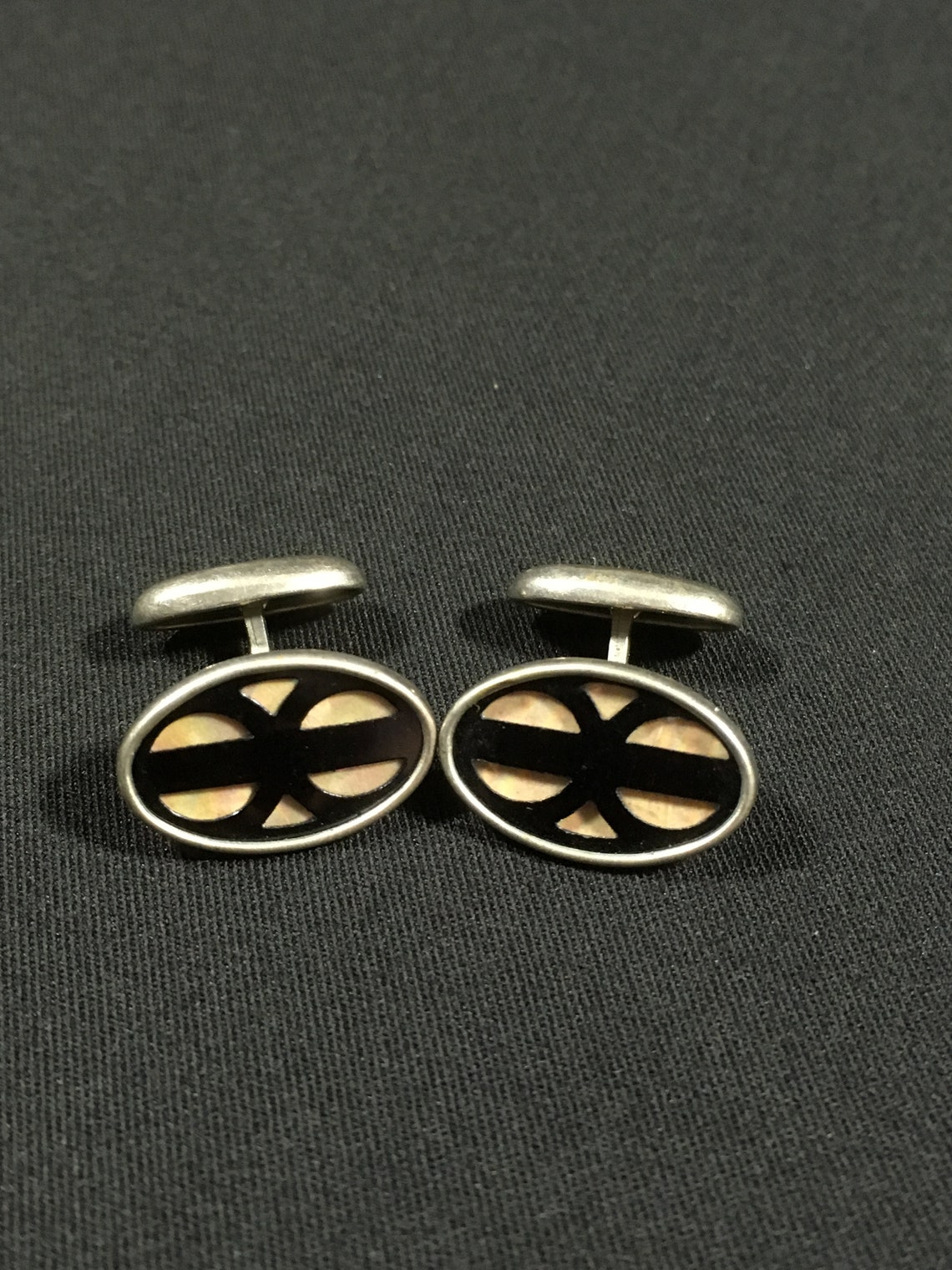 Antique Art Deco Cufflinks Cuff Links Silver Tone Metal Etsy.de