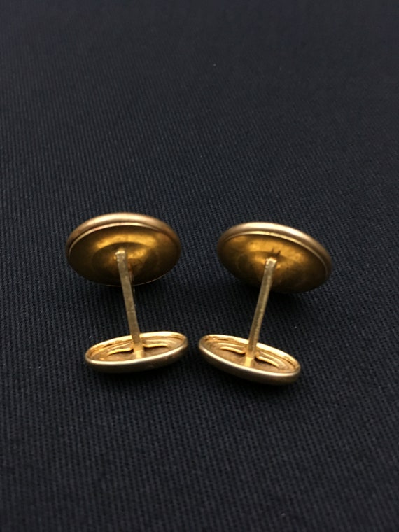 Antique Art Deco Cuff Links Cuff Links Gold tone - image 3