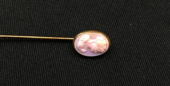 Antique Victorian Cameo Hat Stick Pin Brooch - image 1