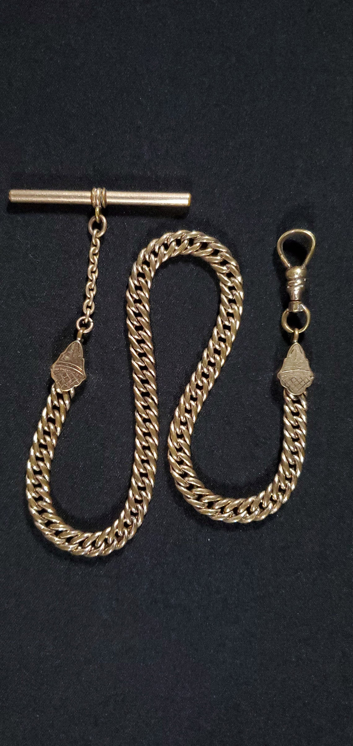 Antique Victorian Pocket Watch Chain Fob Gold Filled Heavy Link Downton