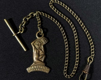 Antique Victorian Pocket Watch Chain Fob Unusual Advertising Fob Charm Downton Abbey Reenactor Halloween Steampunk