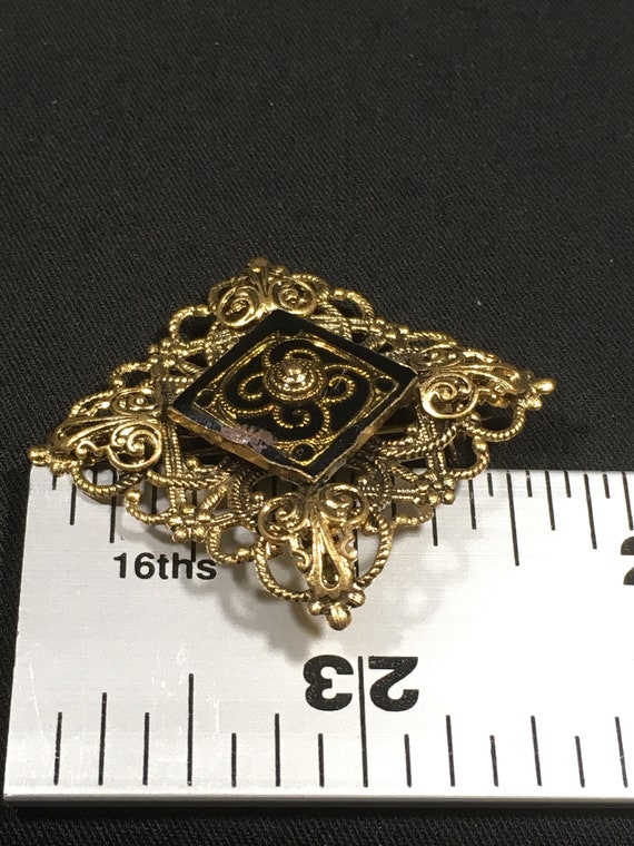 Antique Art Deco Pin Brooch Downton Abbey Gilded … - image 5