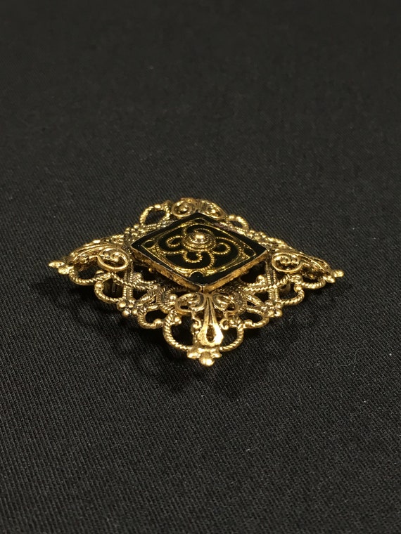 Antique Art Deco Pin Brooch Downton Abbey Gilded … - image 2