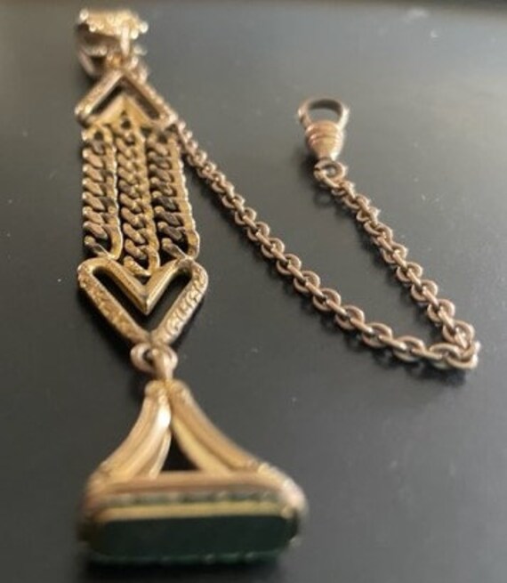 Antique Victorian Pocket Watch Chain Fob Gold Filled Wax  display picture 1