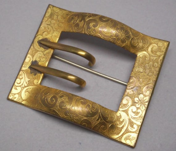 Antique Sash/Belt Clasp/Buckle (Victorian?) Gorgeous Art Nouveau Antique Ornate Sash? Belt Buckle  main image 2