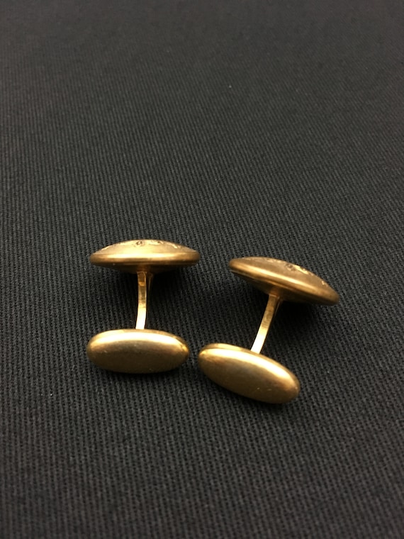 Antique Art Deco Cuff Links Cuff Links Gold tone - image 2