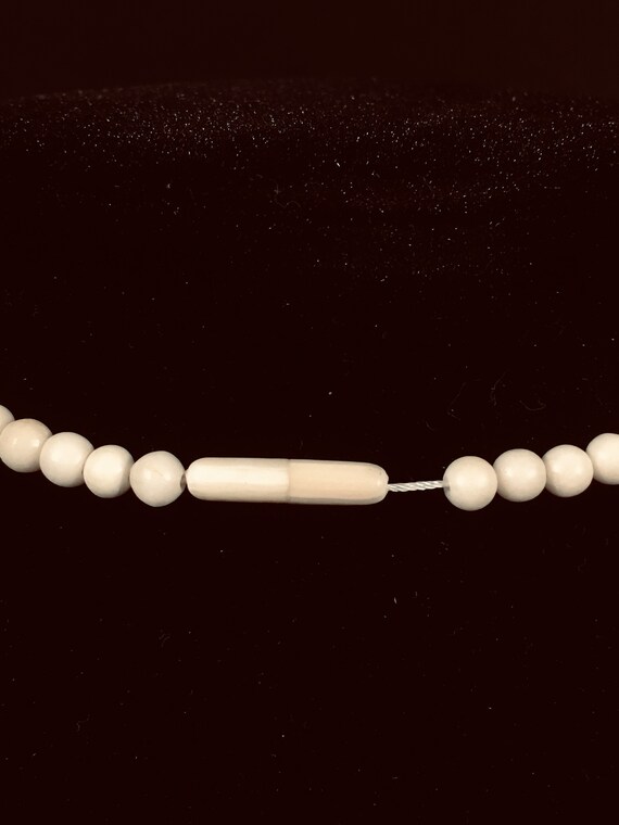 Antique Carved Rose Necklace Vintage 1940's Bone Down… Gem