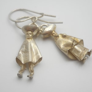 Sterling Silver Earrings Mexicans in Sombreros Mexico 925 Cinco de Mayo
