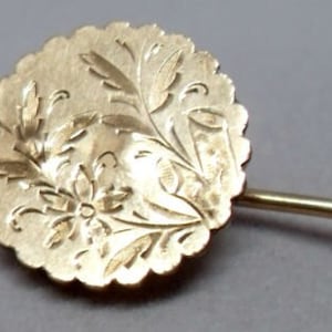 Victorian Gold Filled Hat Stick pin Gorgeous Details!