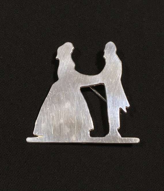 Silhouette Pin Brooch Vintage Mid Century Sterling