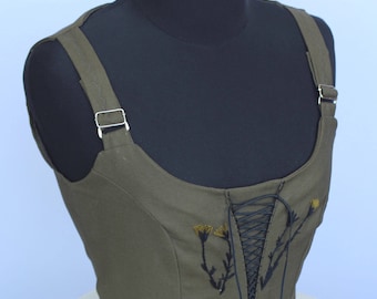 Women's vest, steampunk vest, Dirndl mieder, Rustic vest, Folk Waistcoat, Folk Vest, Bavaria vest Medieval clothing oktoberfest clothing