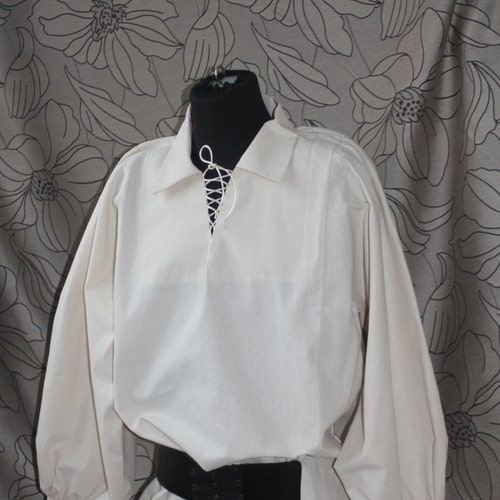 Ivory White Gothic Victorian Steampunk Pirate Blouse Shirt | Etsy UK