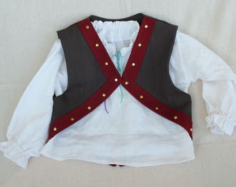 Kids vest, Toddler vest, Pirate vest,American revolution vest