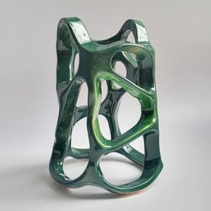 Handmade Ceramic Aquarium Tower: Fish Tank Decor, Double Fired