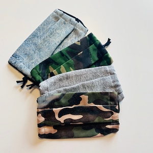 Hand made Face Mask with double gauze Camo FREE P&P UK