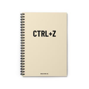 CTRL+Z Minimalist Spiral Notebook: Designer Gift