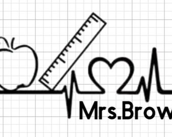 Download Free Teacher Heartbeat Etsy SVG Cut Files