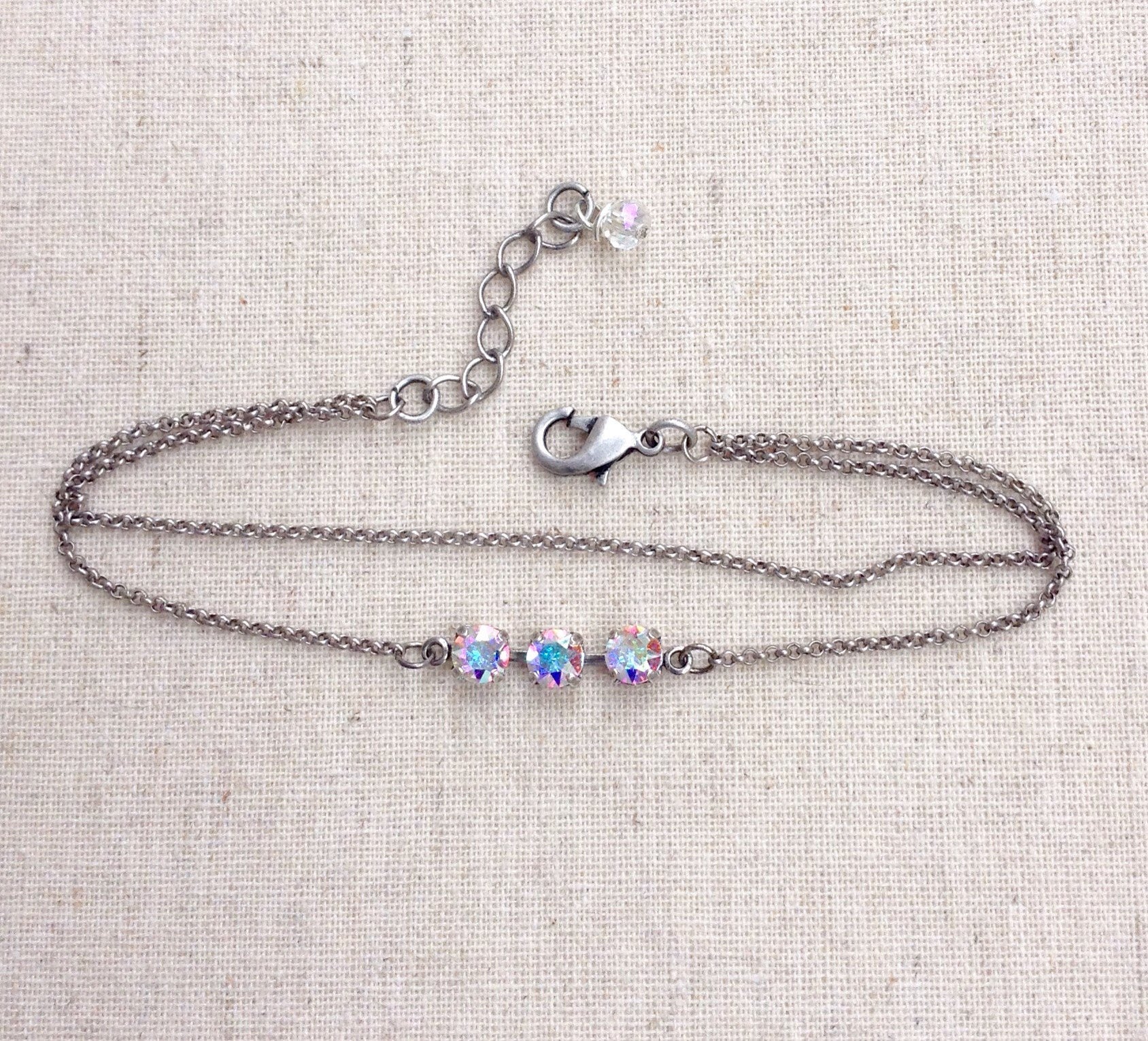 Swarovski Crystal Anklet Crystal Anklet Ankle Bracelet Etsy