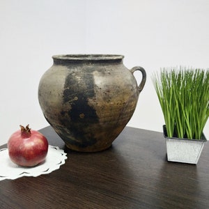 Tontopf Antiker Topf Vintage Vase Bauernhaus Keramik ukrainische Pflanzer rustikale Keramik Jubiläumsgeschenke Primitive Antiquitäten Landdekor