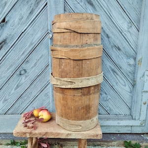 Wooden floor vase Primitive antique holder Country umbrella stand Wooden tall vase  Rustic home decor Farmhouse Old wood cottage decor