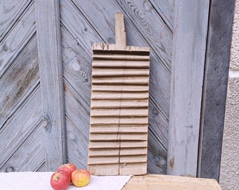 Asse da stiro antica primitiva XXL, attrezzo in legno da fattoria, asse da lavaggio, asse da lavaggio rustica per il bagno, asse da stiro in stile country, decorazione da parete primitiva