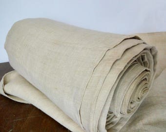 Antique hemp fabric Homespun cloth Grain sack fabric Thin linen Organic handwoven canvas Primitive ethnic fabric Off white Old hemp material