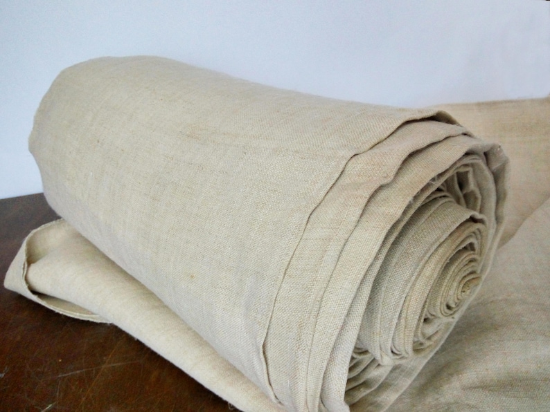 Antique hemp fabric Homespun cloth Grain sack fabric Thin linen Organic handwoven canvas Primitive ethnic fabric Off white Old hemp material image 1