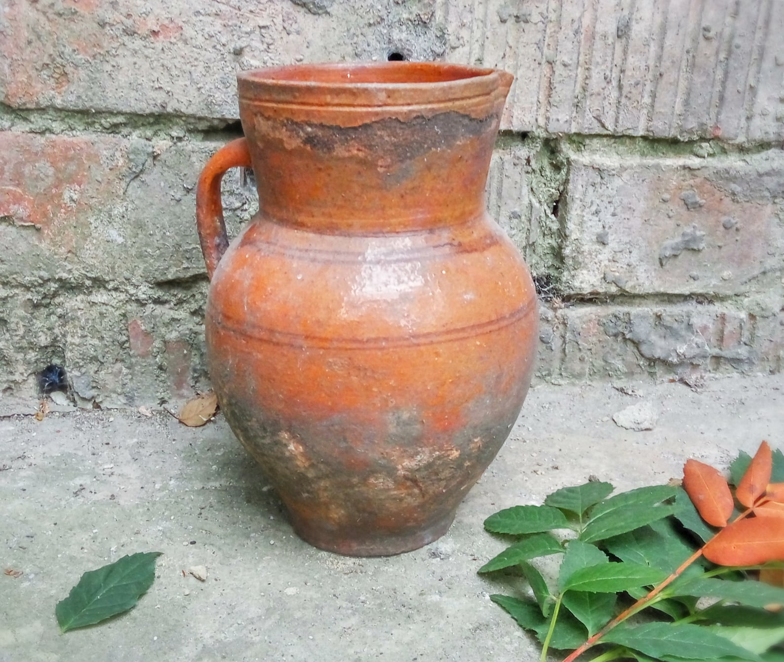 Antique Vase Pottery Anniversary Gifts Primitive Antiques Clay Vase Ceramic Crock Vase Country
