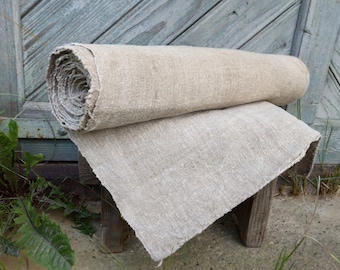 Antique nettle fabric 8 yards 19" Homespun cloth Roll Grain sack fabric Chunky linen Organic handwoven canvas Primitive ethnic Old material