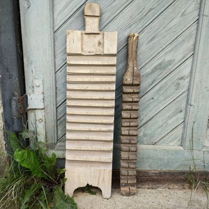 Antique mangle board Set Primitive wood Wall decor 1920s Farmhouse laundry Rustic bathroom washboard Wooden wall hanging Country washing
