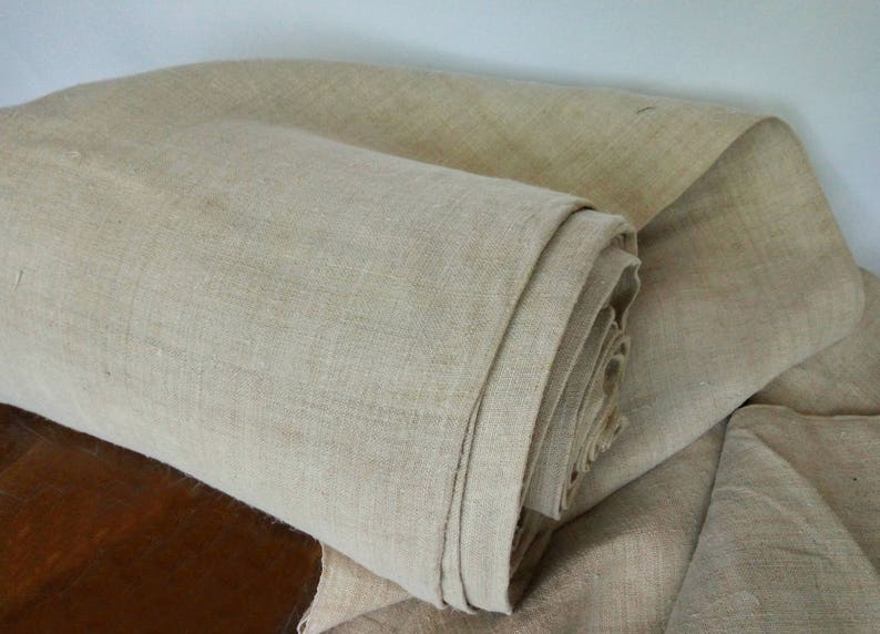 Antique hemp fabric Homespun cloth Grain sack fabric Thin linen Organic handwoven canvas Primitive ethnic fabric Off white Old hemp material image 2