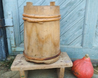 Antique floor vase Primitive umbrella stand holder Country cottage Wood vase Rustic home Farmhouse front porch Wooden decor