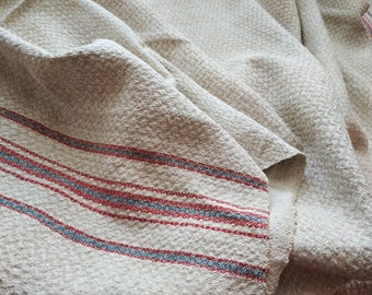 Scandinavische tafelloper van zware hennep stof 3yd Antieke hand geweven runner tapijt Graanzak stof Grainsack Rustieke home decor Effen doek