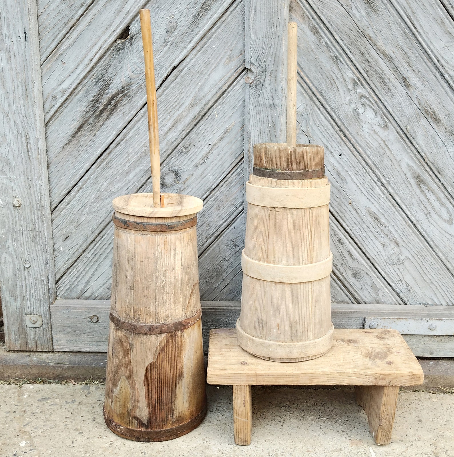Wooden Butter Churn Primitive Antique Country Decor Large Etsy