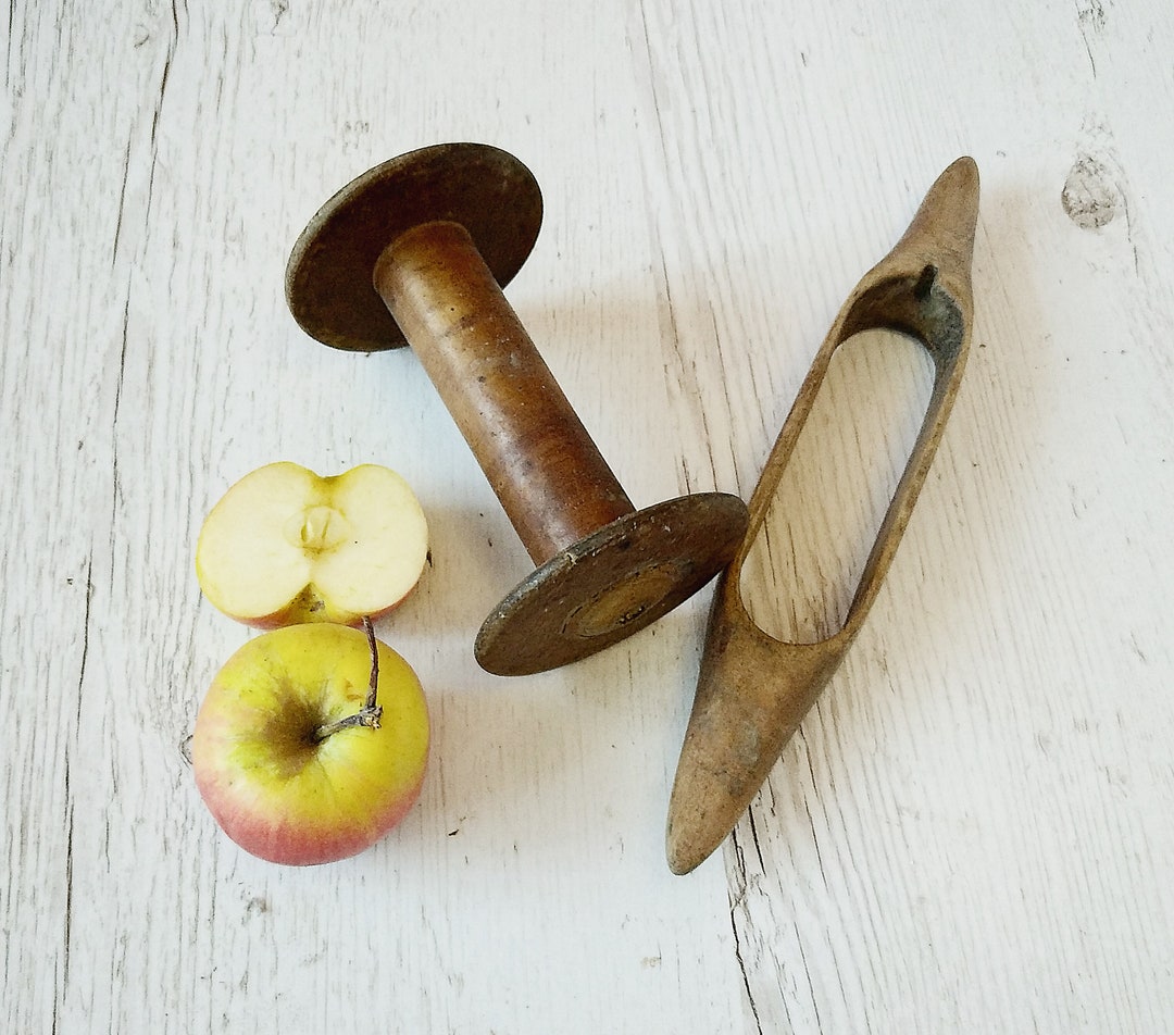 Spinning Wheel Parts Antique Set of Two Pieces Fibre Arts Wooden
