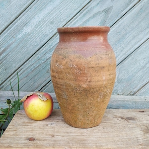 Antique clay vase Pottery anniversary gifts Primitive antiques vase Rustic home decor Ceramic crock vase Country vase Farmhouse ceramics