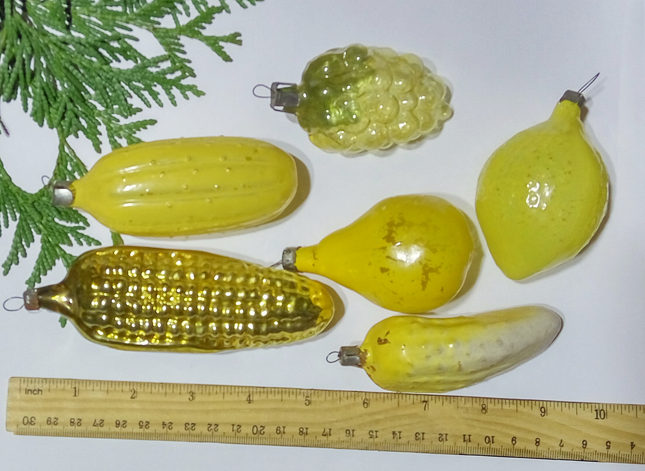 Vintage Christmas ornaments set of six glass vegetables Xmas Etsy