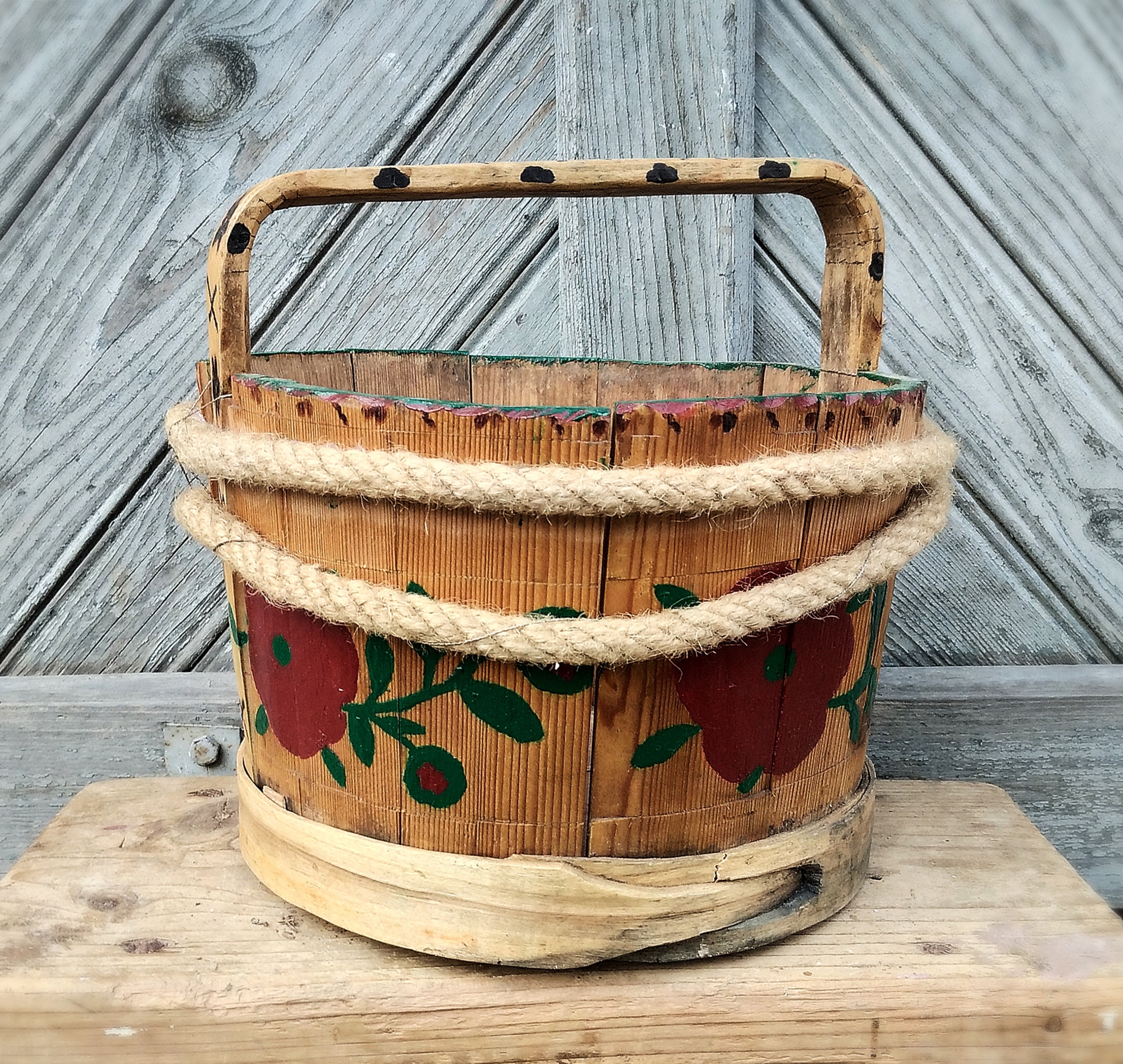 Cesta de madera Caja de madera antigua contenedor vintage | Etsy