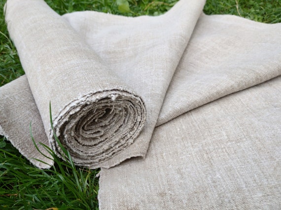 Antique nettle fabric 7 yards 20" Homespun cloth Roll Grain sack fabric Chunky linen Organic handwoven canvas Primitive ethnic Old material