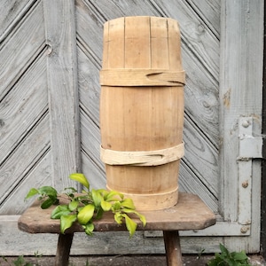 Wooden floor vase Primitive antique Country umbrella stand Tall vase Rustic home decor Farmhouse umbrella holder Old cottage Wood decor