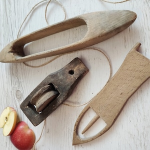 Weaving set Antique wood weaving tools Antique Fibre Arts Assemblage Collectible Primitives Farmhouse rustic cottage